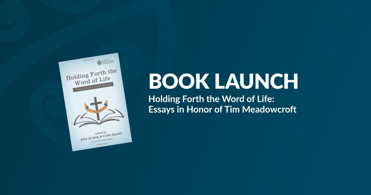 Book launch: Holding Forth the Word of Life